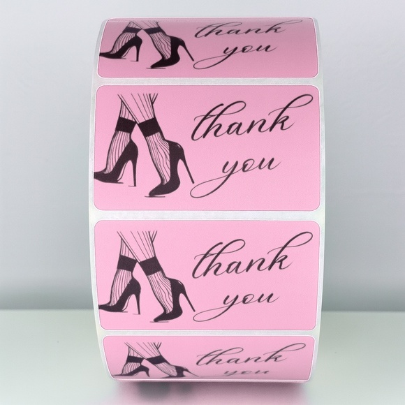 Chic Thank You Stickers - High Heels & Stockings Design Small Business Packaging - Picture 2 of 11
